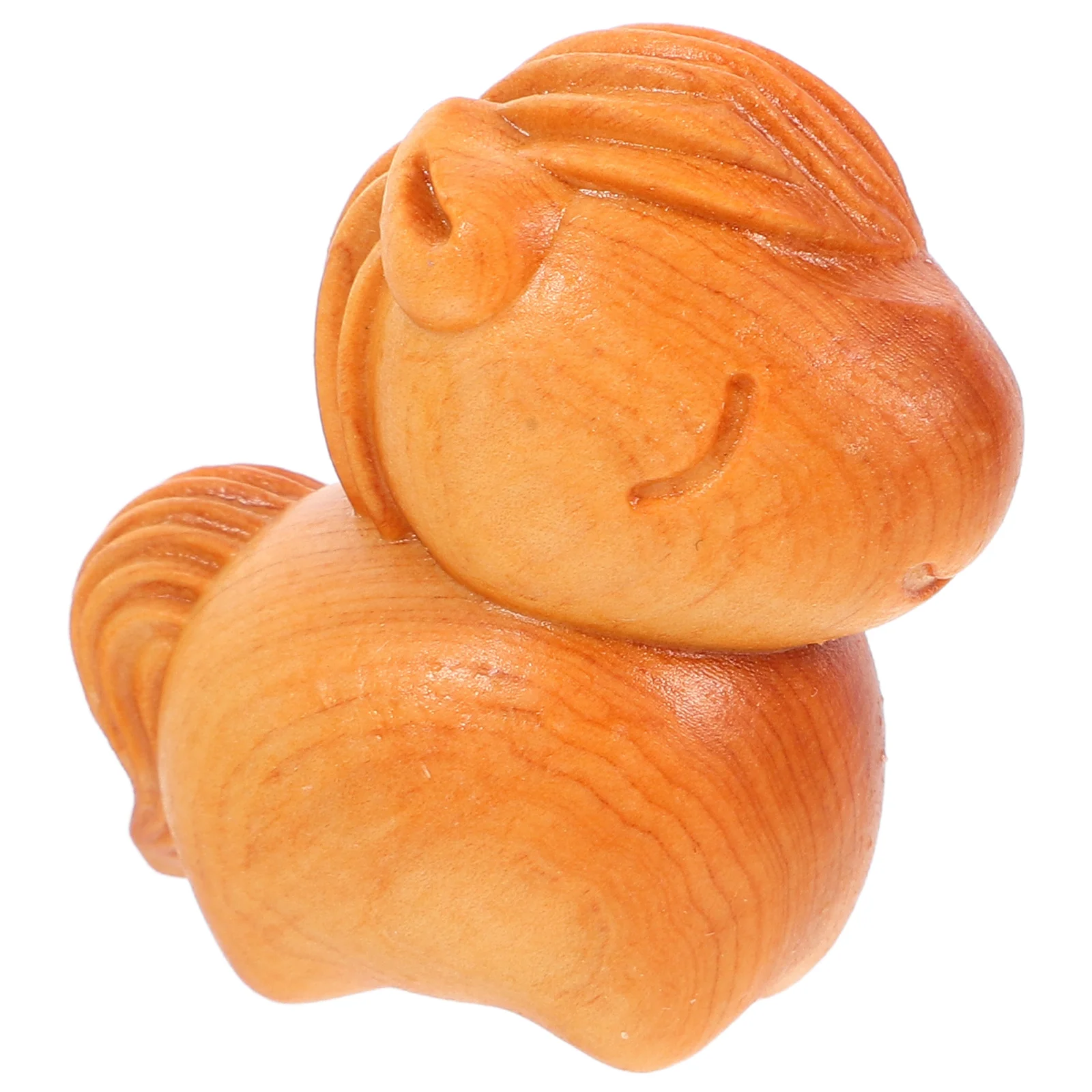 

Chinese Zodiac Chubby Horse Wood Carving Unique Handmade Decorative Statue for Home Office Desk Interior Decoration Accessory