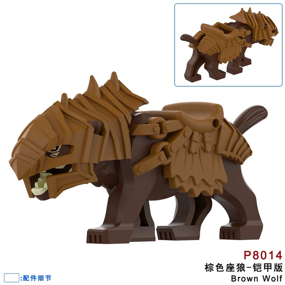 Loup de guerre militaire de l'armée médiévale, assembler MOC, blocs de construction en briques, jouets pour enfants, cadeau de noël ﻿
