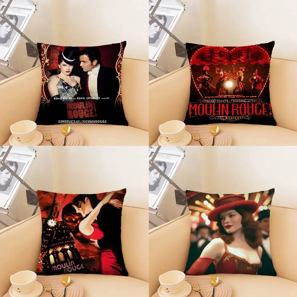 1pc Classic Movie M-Moulin Rouge Pillow Case Fashion Square Pillowcase Bedroom Sofa Room Ins Decoration Leisure