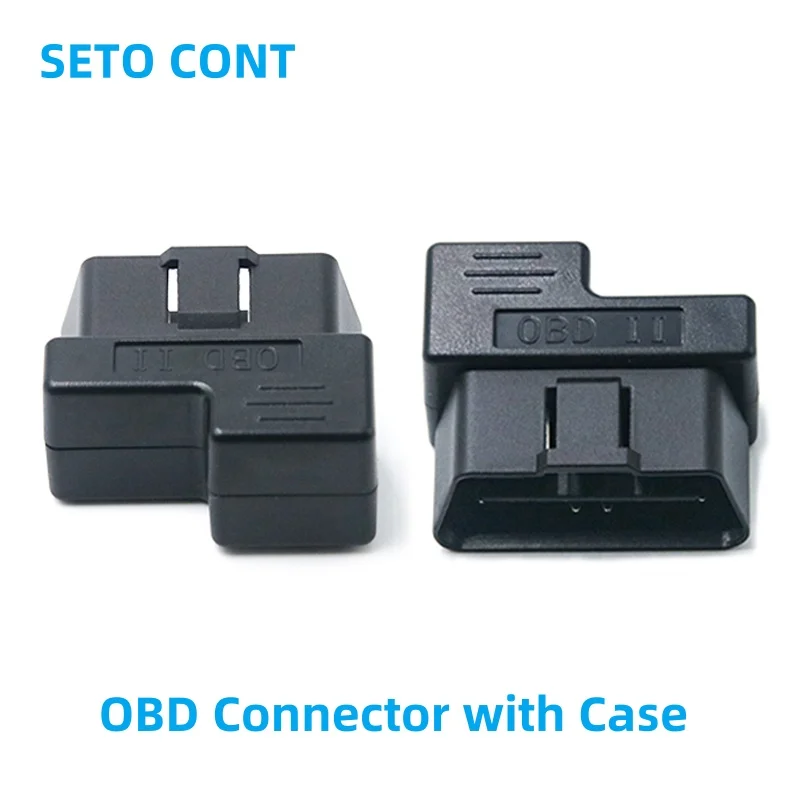 

J1962 Black Color Assembled OBD Connector Male 16 Pin 12V or 24V with OBDII Case Screws for Flat OBD2 Cables