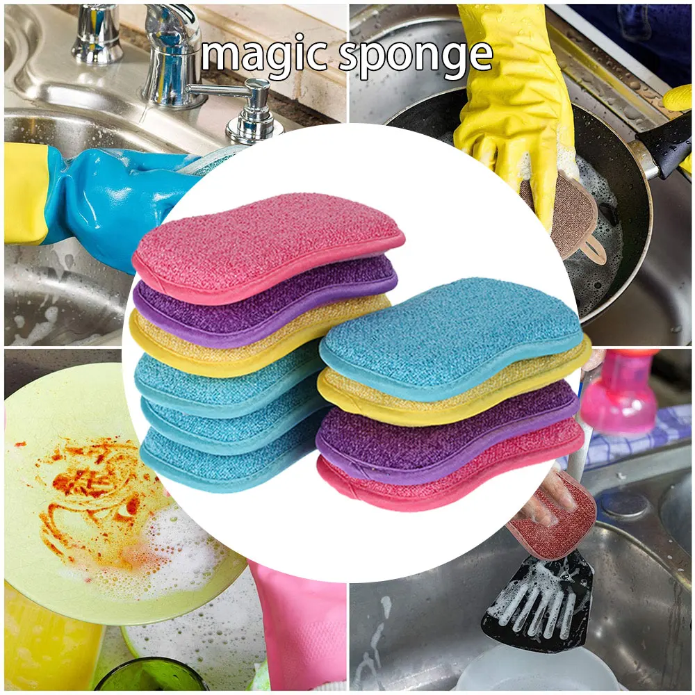 

Scrub Sponzen Voor Gerechten Non-Kras Microfiber Spons Non Stick Pot Schoonmaken Sponzen keuken Gereedschap Wassen Pot Gadgets