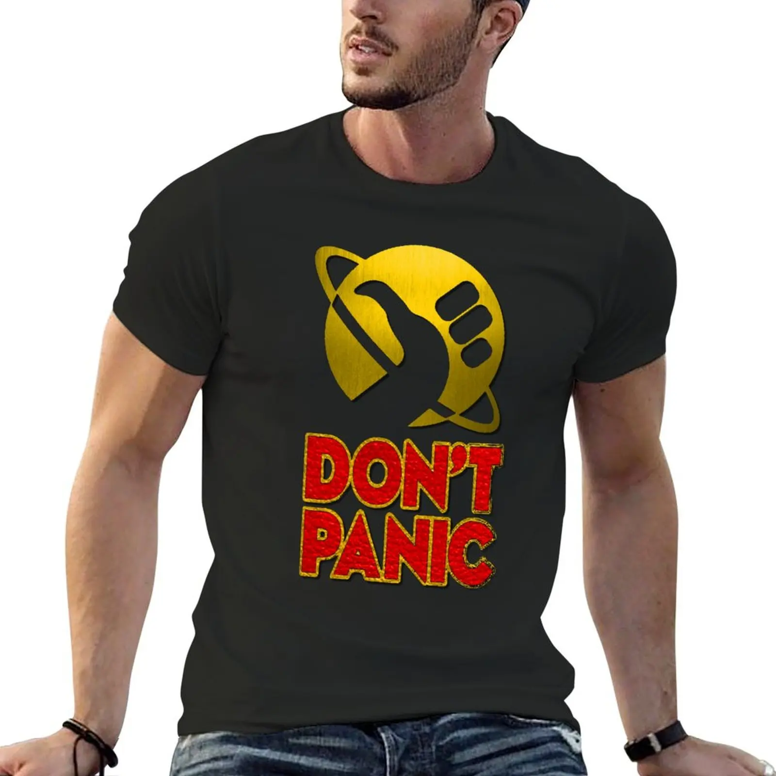 

don't panic T-Shirt blacks oversizeds customs mens t shirts pack