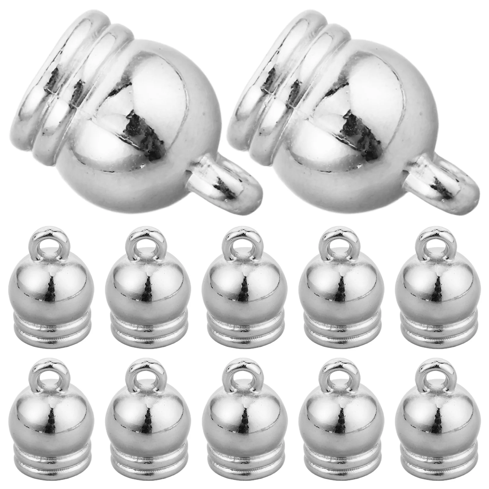 50Pcs Hanging Clock Tassel Caps Electroplated Ccb Mini Bells Graduation Tassel Cord Caps Jewelry End Connectors DIY Supplies