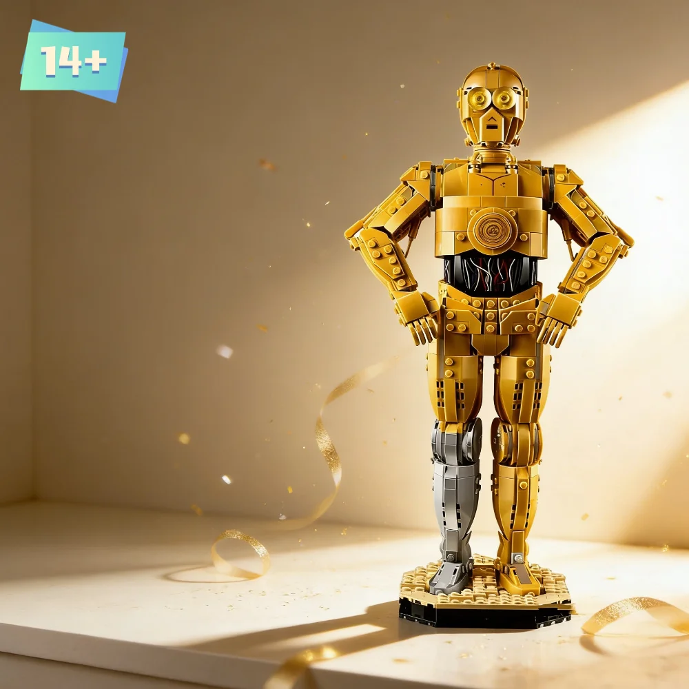 1138 piezas de bloques de construcción del robot C-3PO de Stellar Conflict, modelo de rompecabezas compatible con 75398, regalos de cumpleaños para amigos