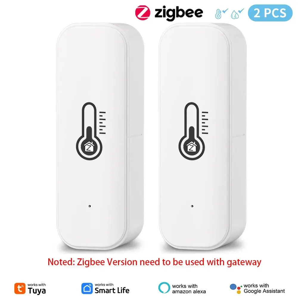 Tuya Zigbee of WiFi temperatuur-vochtigheidssensor Thuis aangesloten thermometer Compatibel met Smart Life Alexa Google Assistant