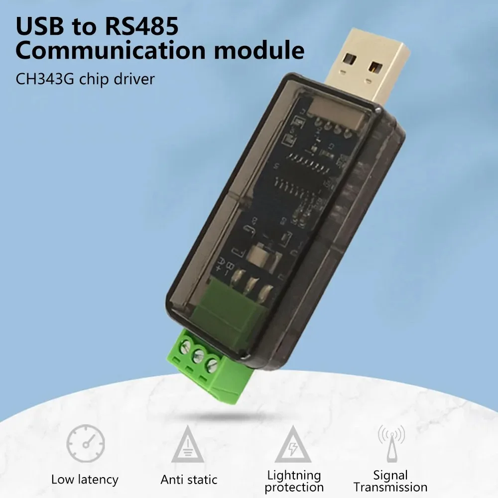 Modul komunikasi kecepatan tinggi, seri 6Mbps USB ke RS485 mendukung untuk Windows 7/8 XP Vista Linux CH343G