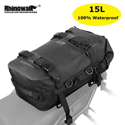 Rhinowalk Motorcycle Bag 100% Waterproof 15L Black Motorcycle Tail Bag Men Backpack Rear Luggage Bag for Motorcycle Travel Bag