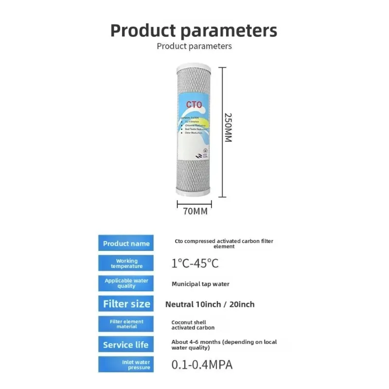 10 X 2.5 Inch Carbon Block Water Filter Cartridge Compatible Replacement for Flow-Pur 8 WCBCS-975-RV Whole House System