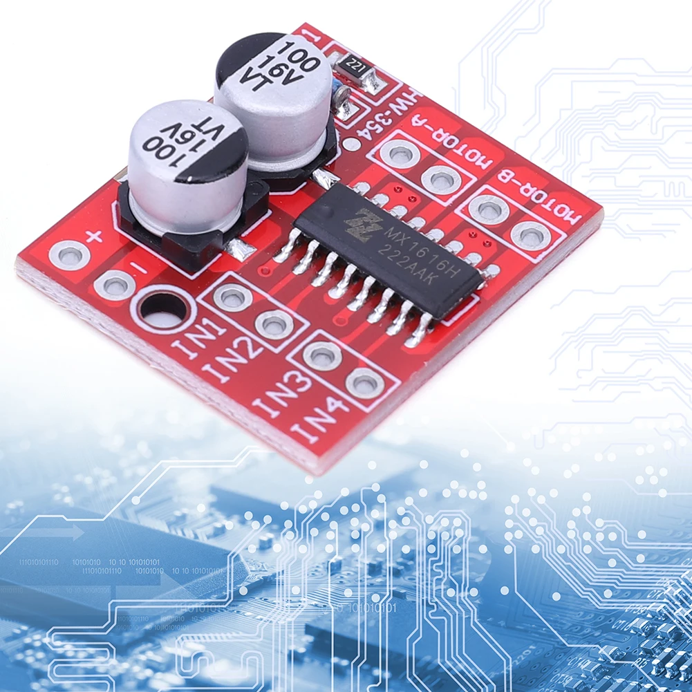 Placa controladora de controlador de Motor L298N, puente H Dual, Mini módulo de accionamiento de Motor paso a paso Dual, componentes electrónicos de velocidad PWM de marcha atrás