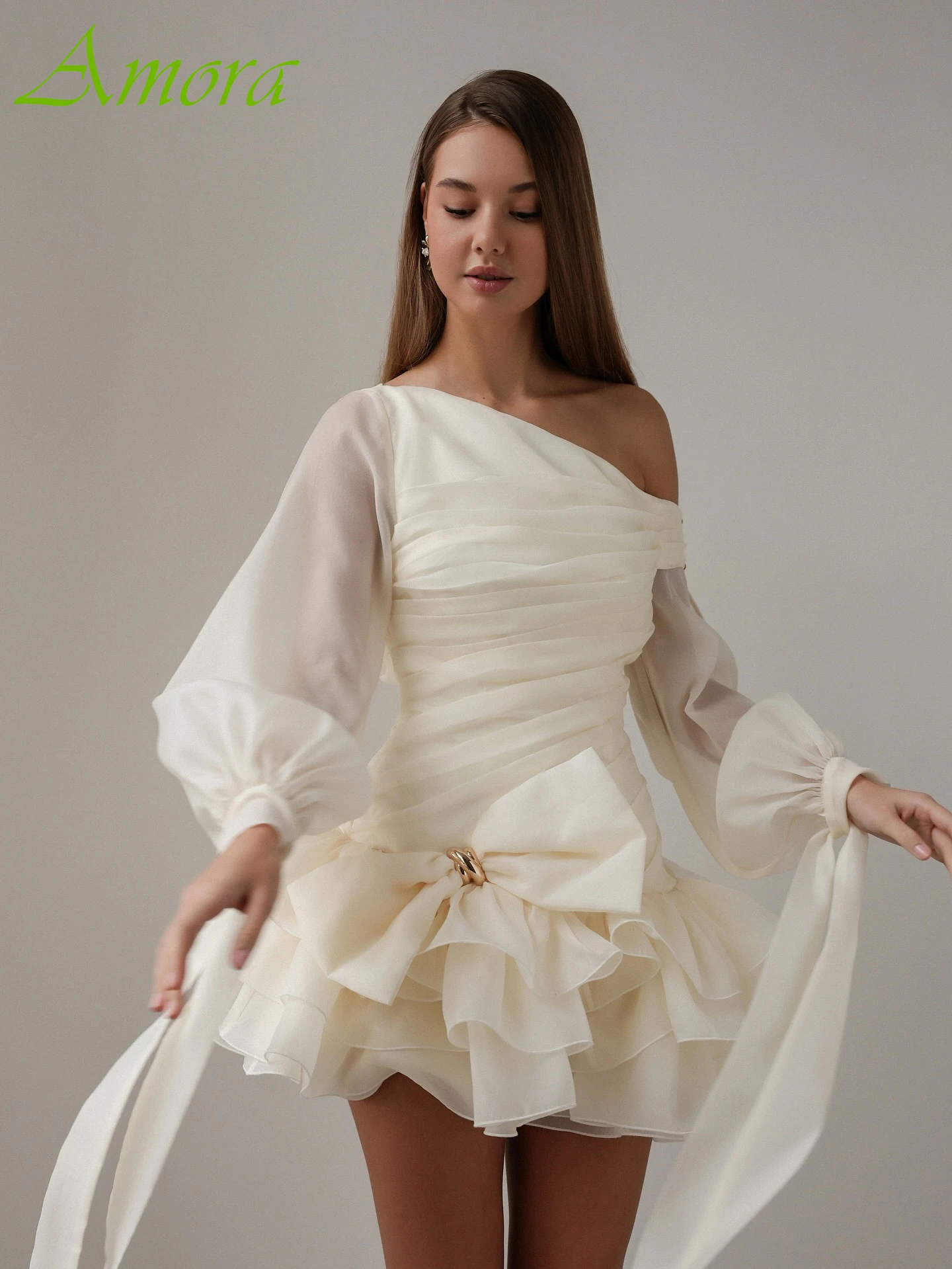 

Customized A-Line Scoop Long Sleeves Elegant Formal Evening Dress Delicate Classic Celebrity Gowns Modern Fashion Party Dress