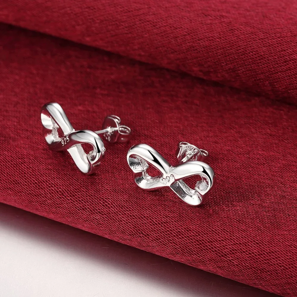 Hot new Exquisite 925 Sterling Silver Classy stud Earrings for Women Fashion Creative Christmas Gift Charm party wedding Jewelry