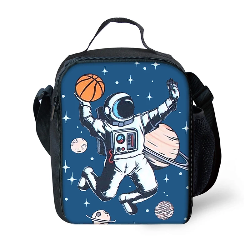 Rakete Astronaut Schultergurt Isolierte Tasche Lunchbox Tasche Cartoon Für Jungen/Mädchen Beste Geschenke Student Wasserdichte Lunchtasche Picknick