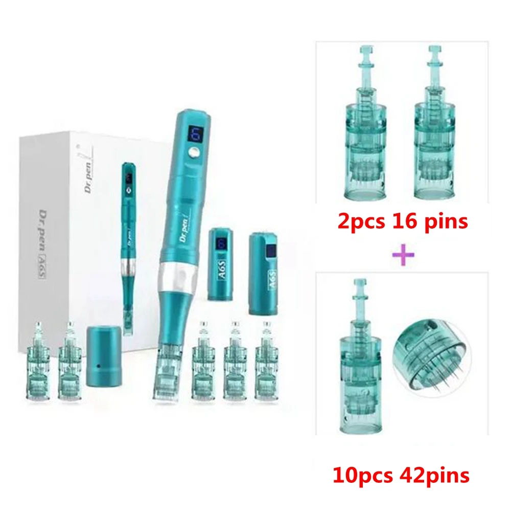 Dr Pen A6S Professional Microneedling Pen With 12pcs Needle Cartridge Wireless Derma Pen Micro Needle Skin Care Tools CE