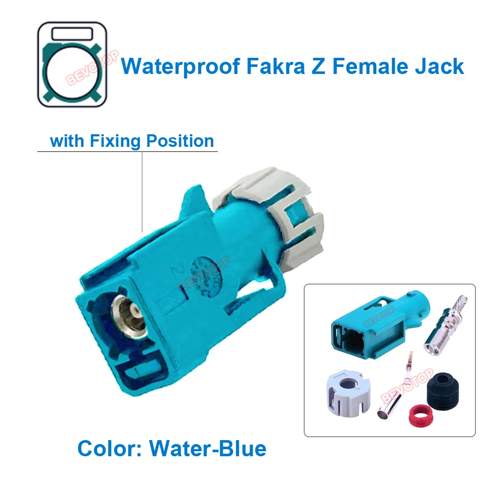 10PCS/LOT Waterproof Fakra Z Female Jack / Male Plug 50 Ohm 50-1.5 Wire Connector Wholesales for RG174 RG316 LMR100 Cable