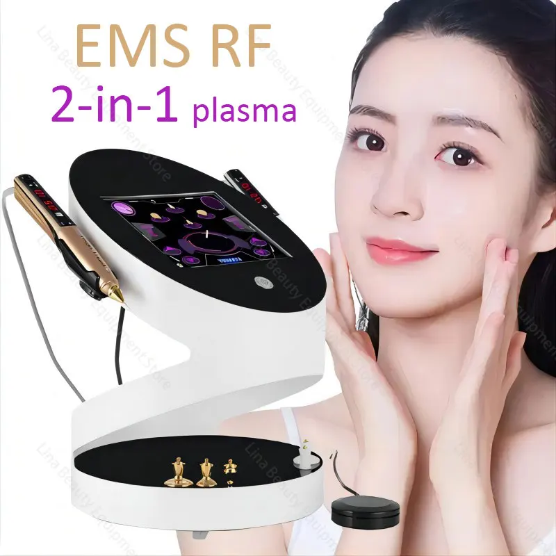 Portable Two Handle 2-in-1 Plasma RF Eyelid Lifting and Wrinkle Removal Beauty Device Facial Carving Machine