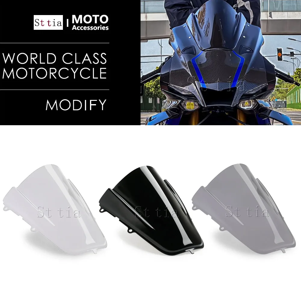 Motorcycle Double Bubble Windshield Windscreen Screen For YAMAHA YZF-R1 YZF-R1M YZF R1 M R1M 2020 2021 2022 2023 2024 2025
