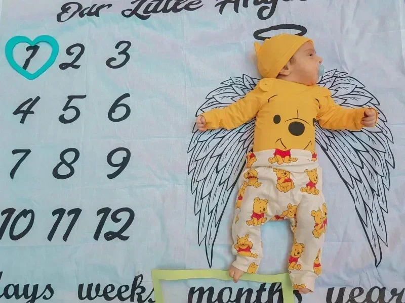 Lovely Baby Milestone Blanket Receving Background Baby Photography Blanket Props Monthly Blanket Shooting Photo New Born Props