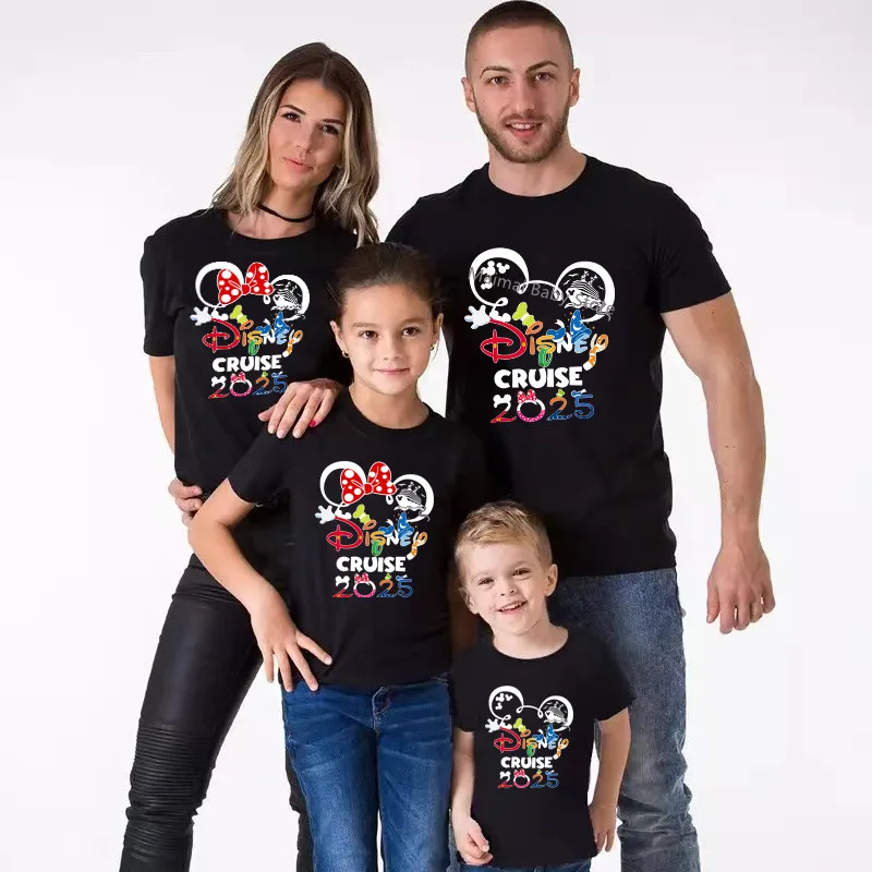 Disney Cruise 2025 Family Vacation Shirts Cotton Dad Mom Kids Tees Tops Baby Rompers Funny Family Matching Cruise Trip Outfits