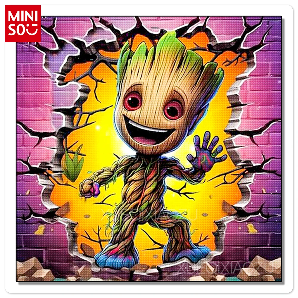 Groot Diamond Mosaic Disney Superman Gem Cross Stitch Cartoon Picture DIY Full Round/Square Rhinestone Wall Decoration Gift