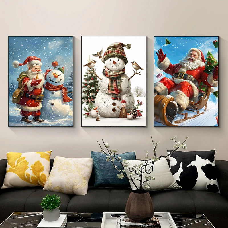 Babbo natale 5D Kit pittura diamante pupazzo di neve diamante ricamo diamante pieno mosaico arte immagine regalo decorazione natalizia fai da te