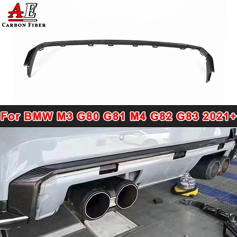 

Задний диффузор из сухого углеродного волокна для BMW M3 G80 G81 M4 G82 G83 2021 + автомобильный задний бампер, разделитель губ, комплект кузова