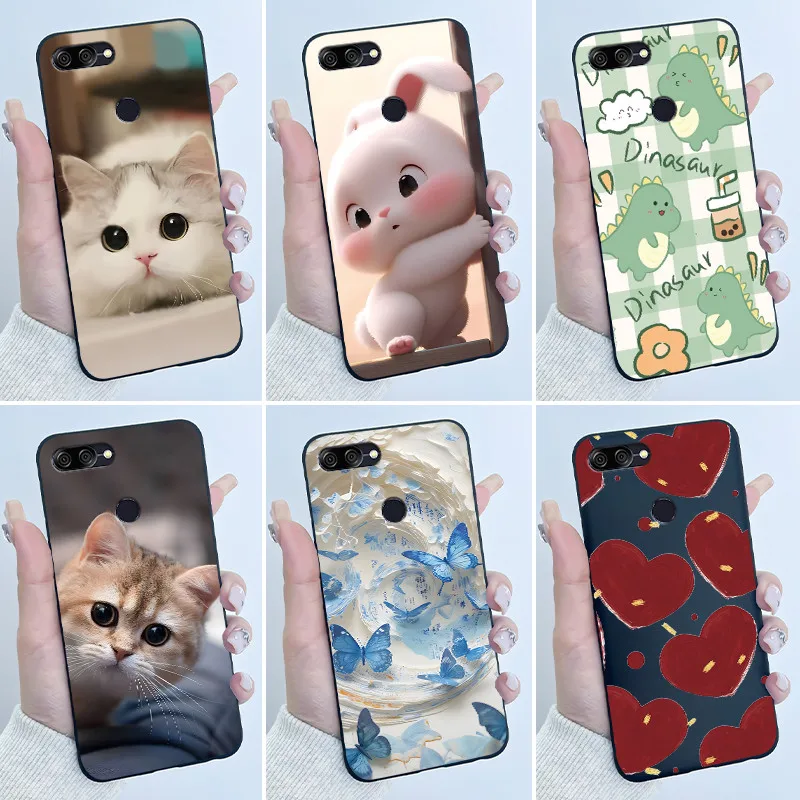 Чехол для Asus ZenFone Max Plus ZB570TL Funda Capa, защитный чехол с милым мультяшным принтом, мягкий силиконовый черный корпус, чехол