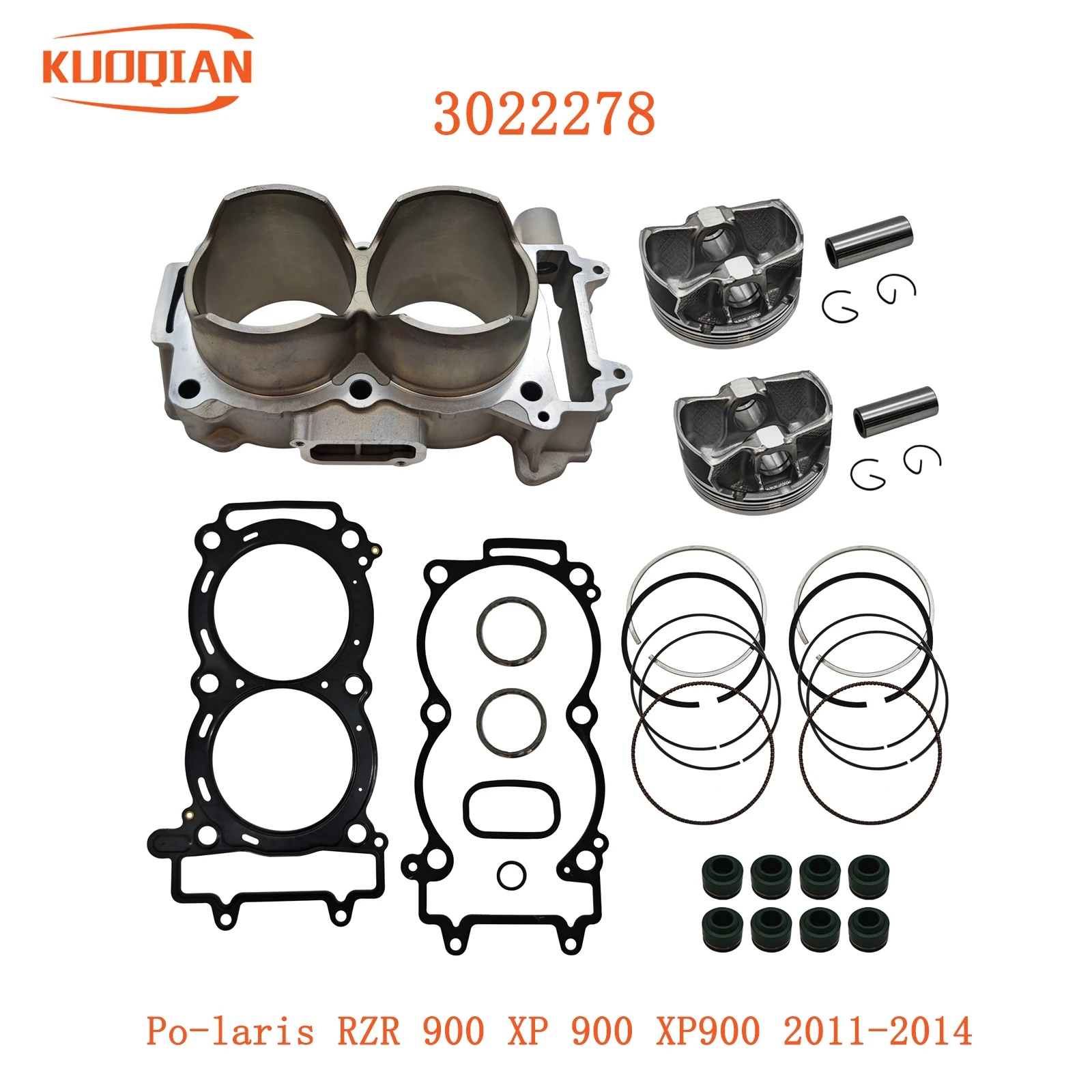 Complete Top End Rebuild Standard Bore 93mm Cylinder Piston Gasket Kit 3022278 For P-olaris RZR 900 XP 900 XP900 2011-2014
