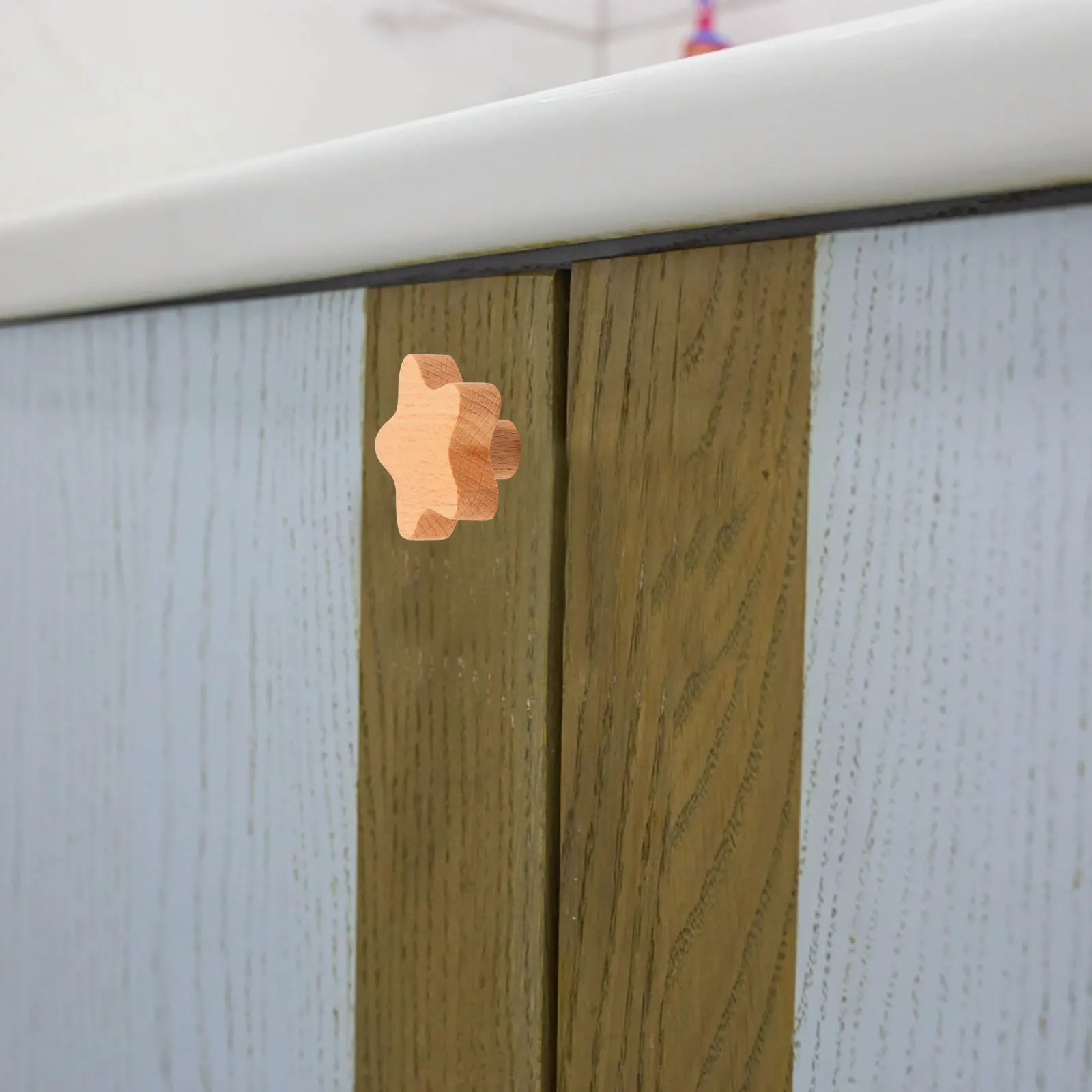 

4pcs Solid Wood Handle Dresser Drawer Wardrobe Knobs Cabinet Door Handles Wooden Furniture Hardware Modern Style