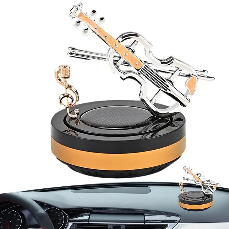 Solar Car Air Freshener Car Interior Accessories Solar-Powered Car Diffusers Aroma Diffuser Air Freshener Violin Aromatherapy