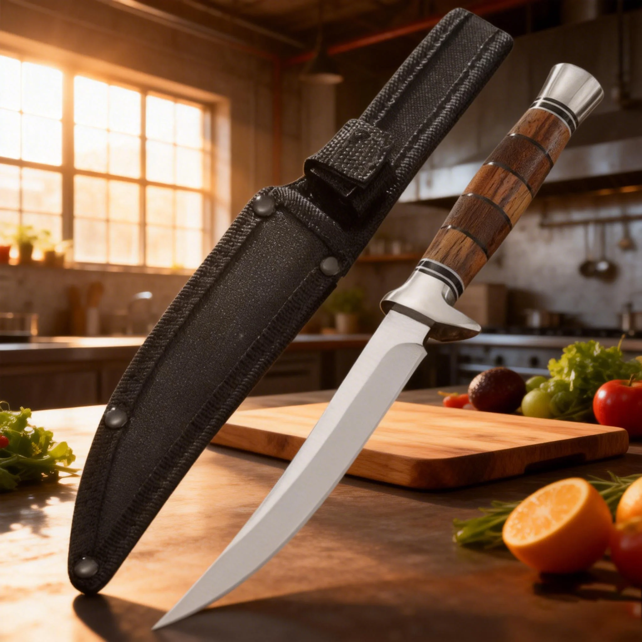 

Japanese-style chef professional wooden-handled sashimi knife, stainless steel fruit knife, kitchen knife, meat boning knife