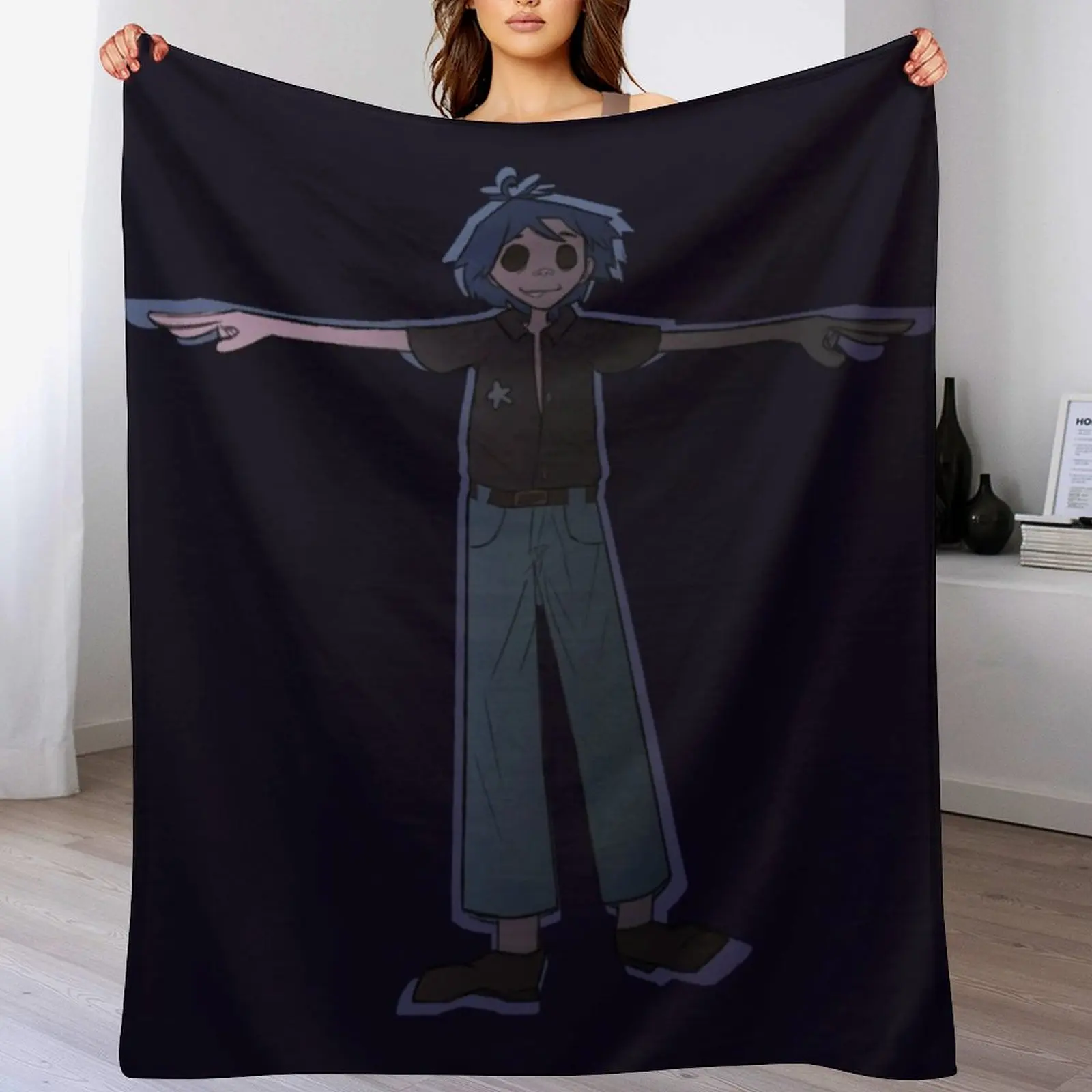 

Gorillaz 2D )) phase four Throw Blanket Compact Warm Blanket for Car Road Trip