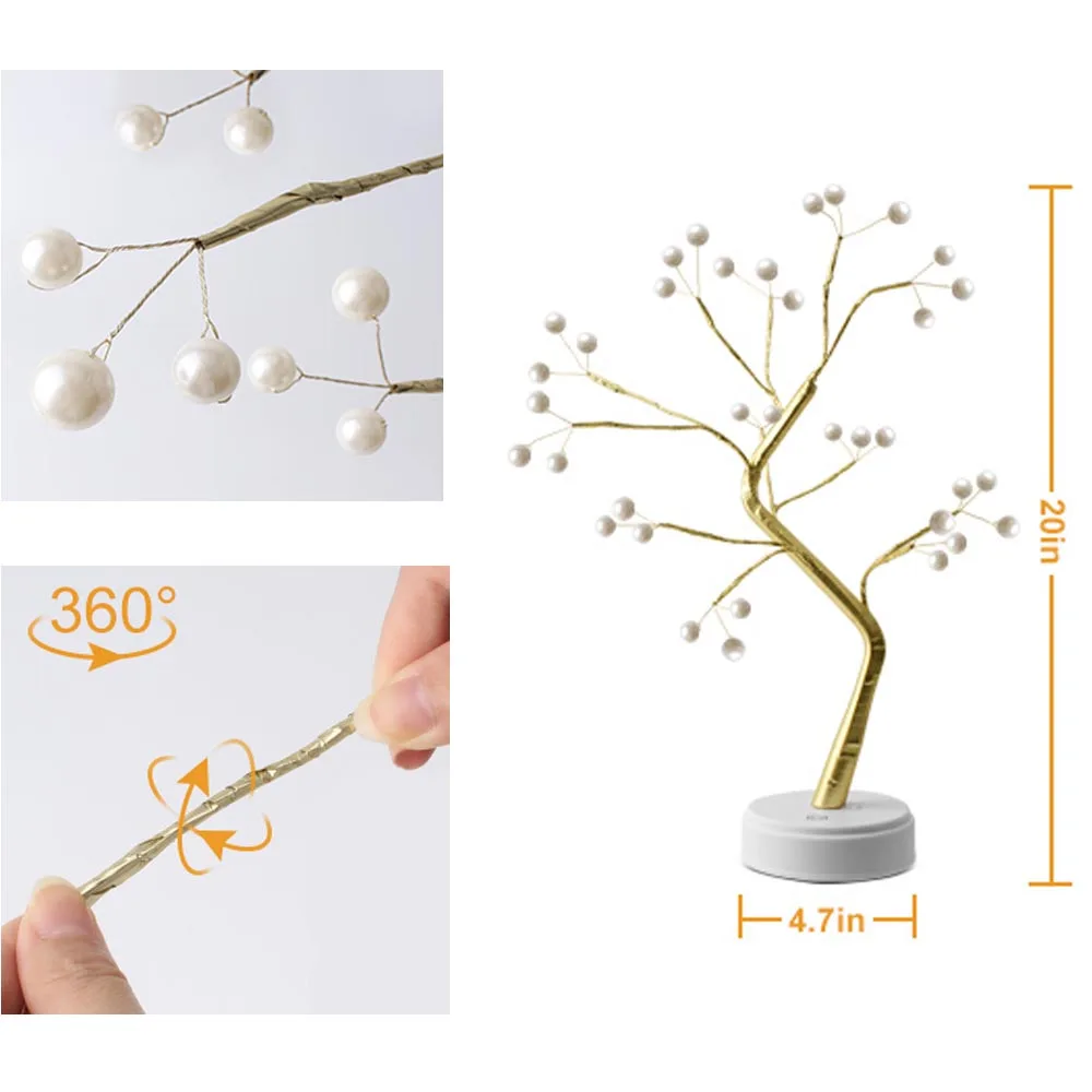 36/144 leds USB Bonsai Lamp Gypsophila Tree Night Light Touch Copper Wire Table Lamp Home Party Wedding Christmas Holiday Decor