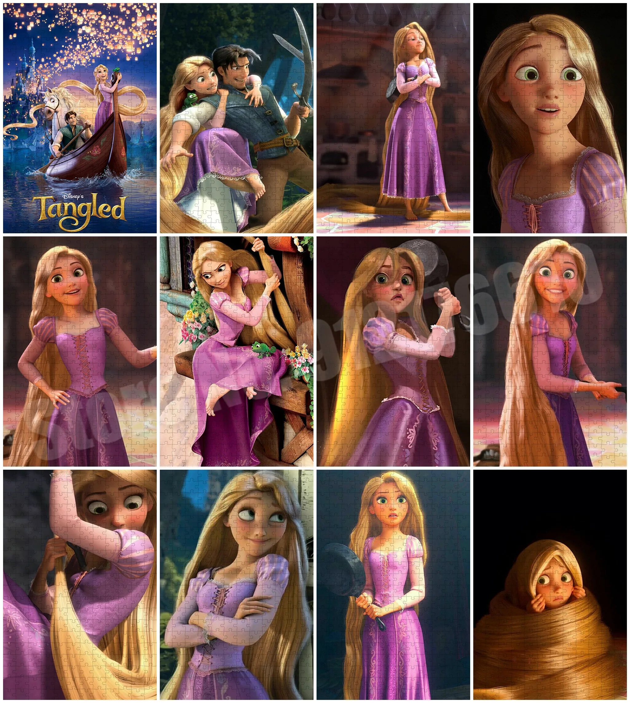 

Disney Movie Tangled Jigsaw Puzzles 1000 Pieces Princess Rapunzel Wooden Puzzles for Adult Cartoon Child Educational Toys Gifts