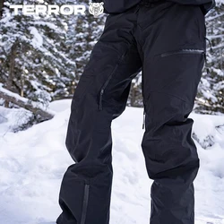 TERROR-Pantaloni da sci professionali impermeabili da 3 litri per uomo e donna, abbigliamento da snowboard, abbigliamento da neve ampio per esterni