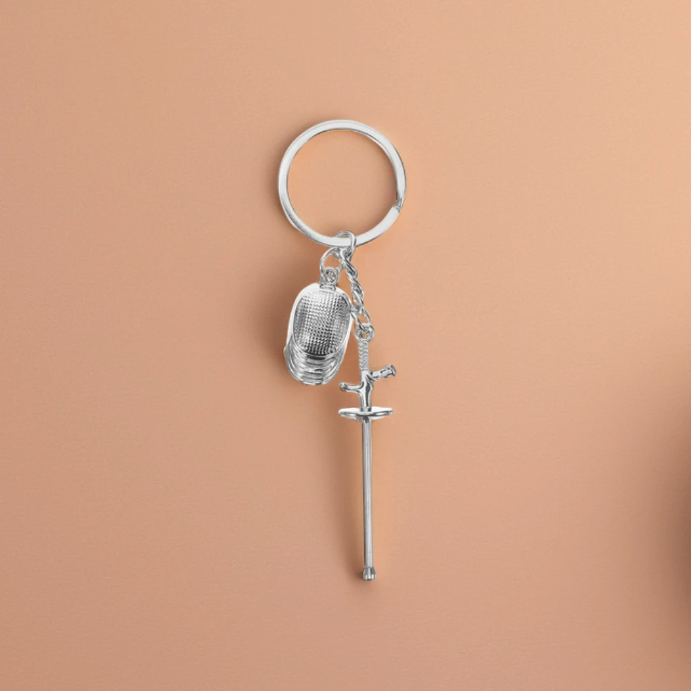 

3 Pcs Small Gift Fencing Keychain Fencer Souvenir Zinc Alloy Sport 9. Bag Charm