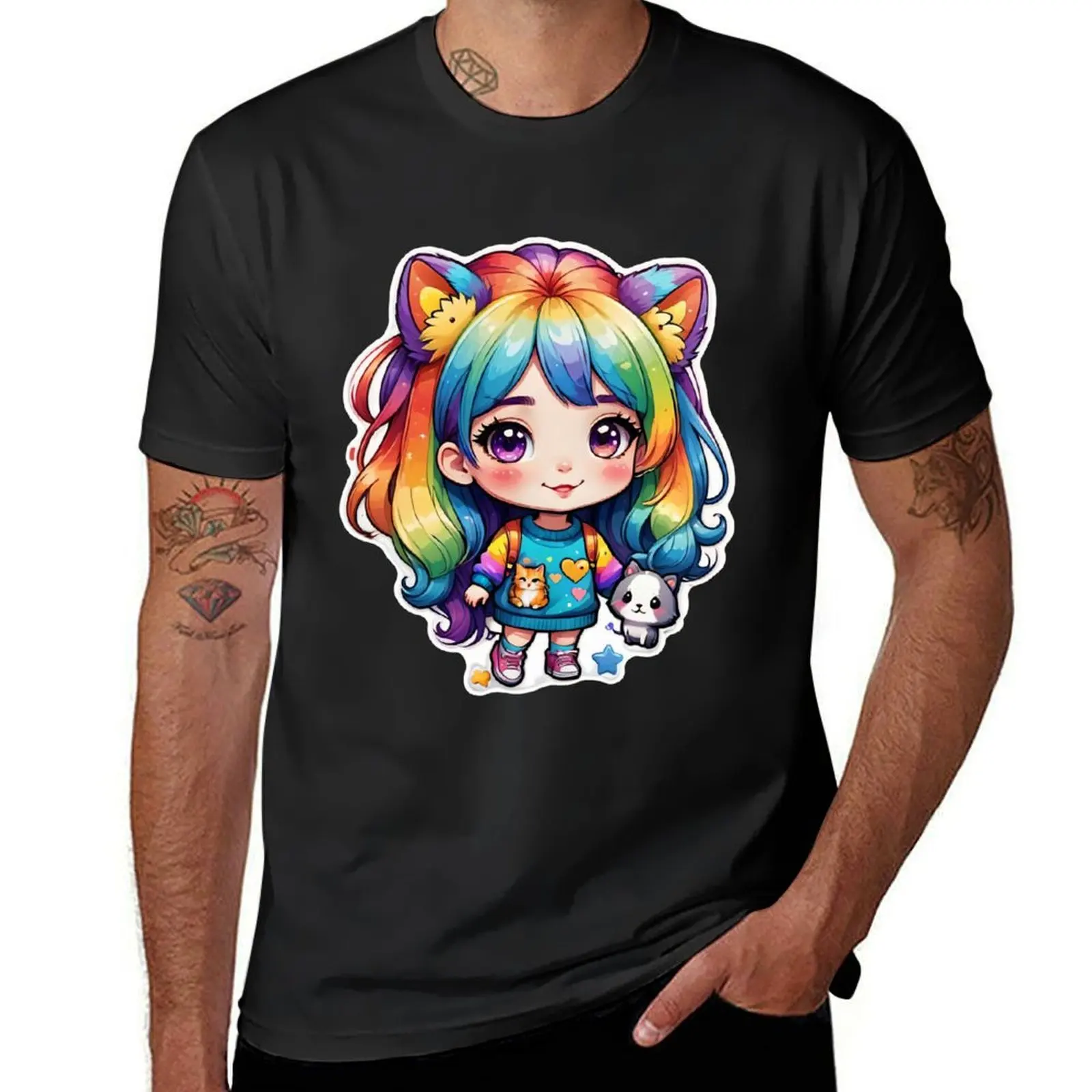 

Cute Rainbow Girl - 2 T-Shirt korean fashion boys animal print mens workout shirts