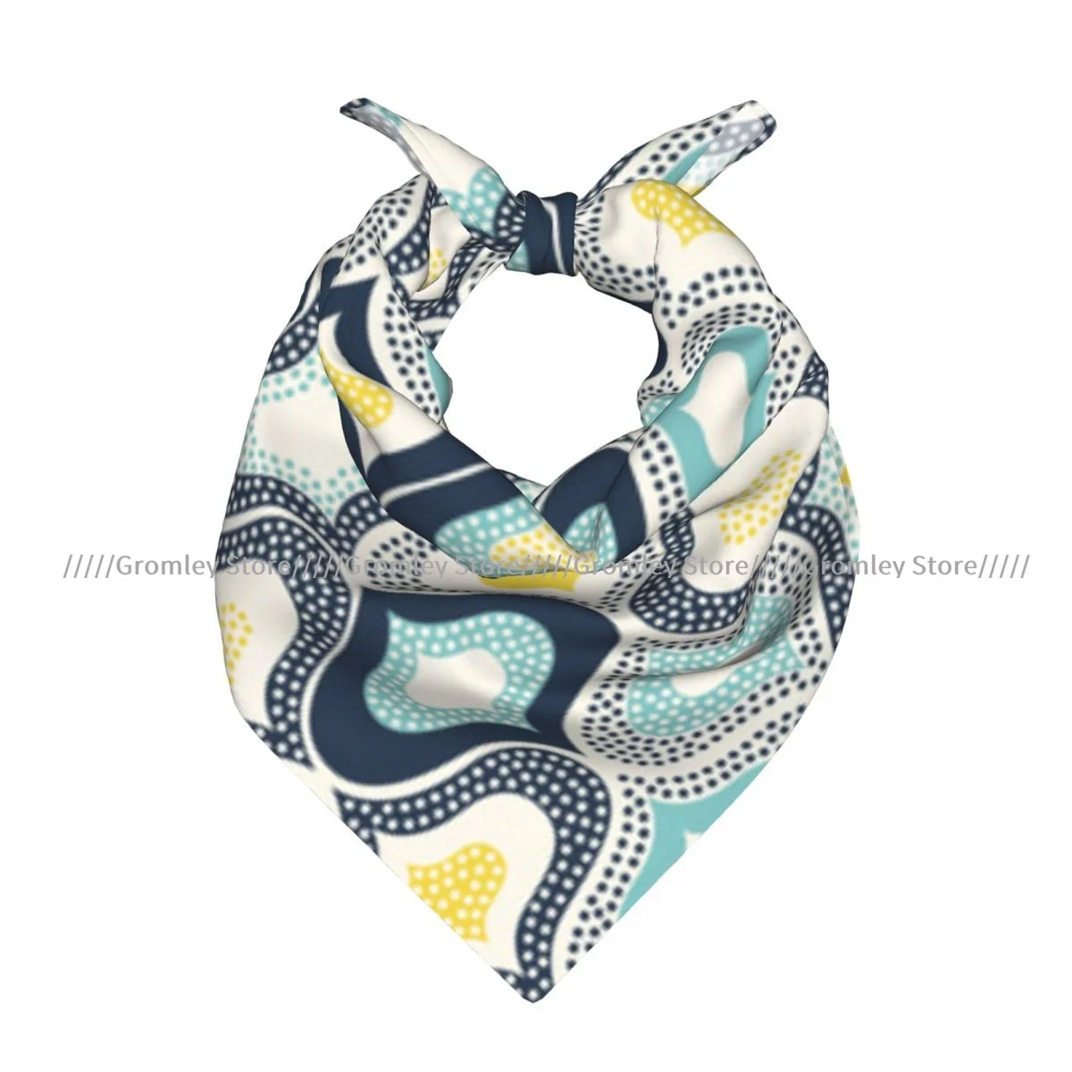 

Square Scarf Women Geometric Morrocan Mediterrain Style Dots Print Bandana Headscarf