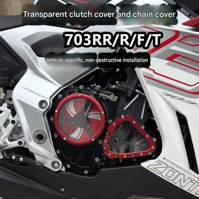 Racing Style Clear Clutch Side Cover Right Engine Chain Decor Protective Shell Fit For ZONTES 703T 703RR/R 703F/T