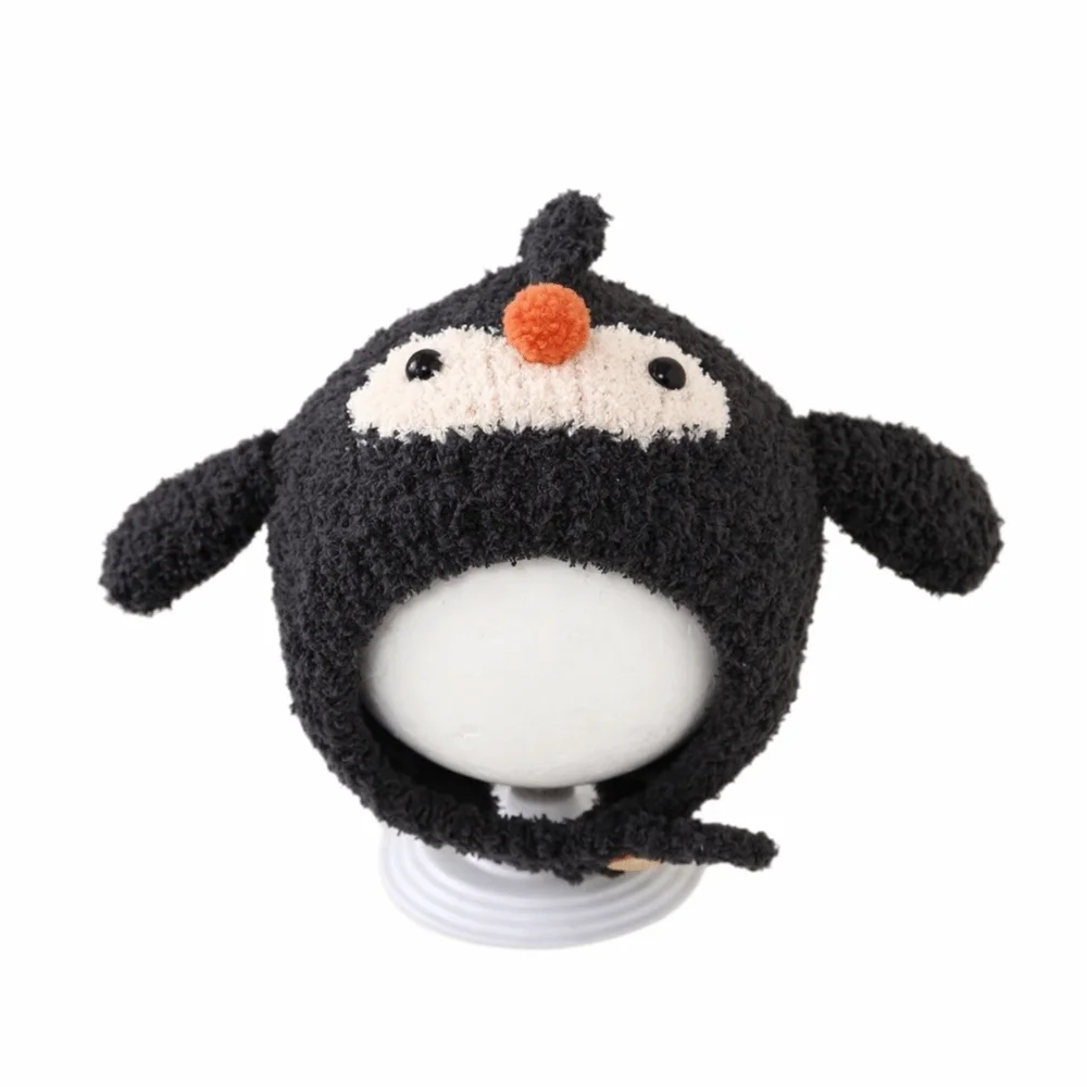 

Cute Winter Baby Crochet Hat Cold-Resistant Breathable Toddler's Plush Knitted Hat Windproof Solid Color Kids Ear Protection Hat
