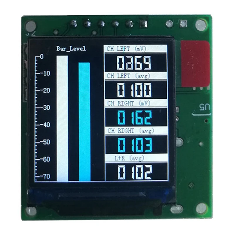 Analizador de pantalla de espectro de música, amplificador de potencia MP3 LCD de 1,3 pulgadas, indicador de nivel de Audio, módulo medidor VU equilibrado de ritmo