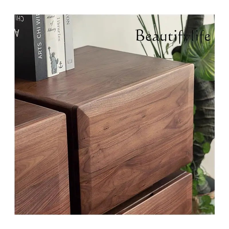 North America Black Walnut Wooden Chests of Drawers  Chest of Six Drawers Wall Cabinet Nordic Modern Locker Storage Cabinet S