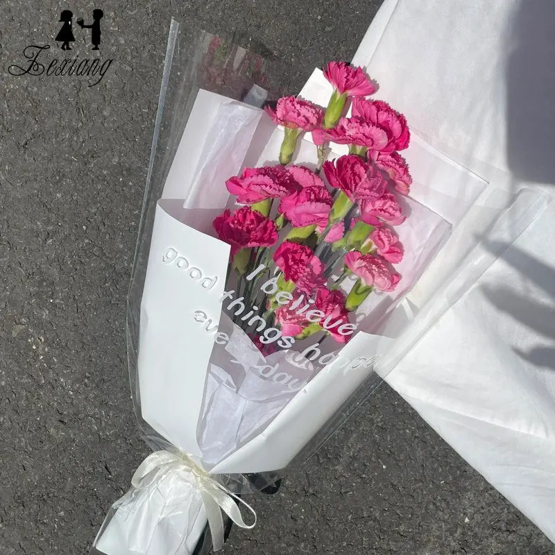 Transparent OPP Glass Paper Rose Flower DIY Packaging Material Multi-Stem Bag Mother Sunflower  Flower Wrapping Material