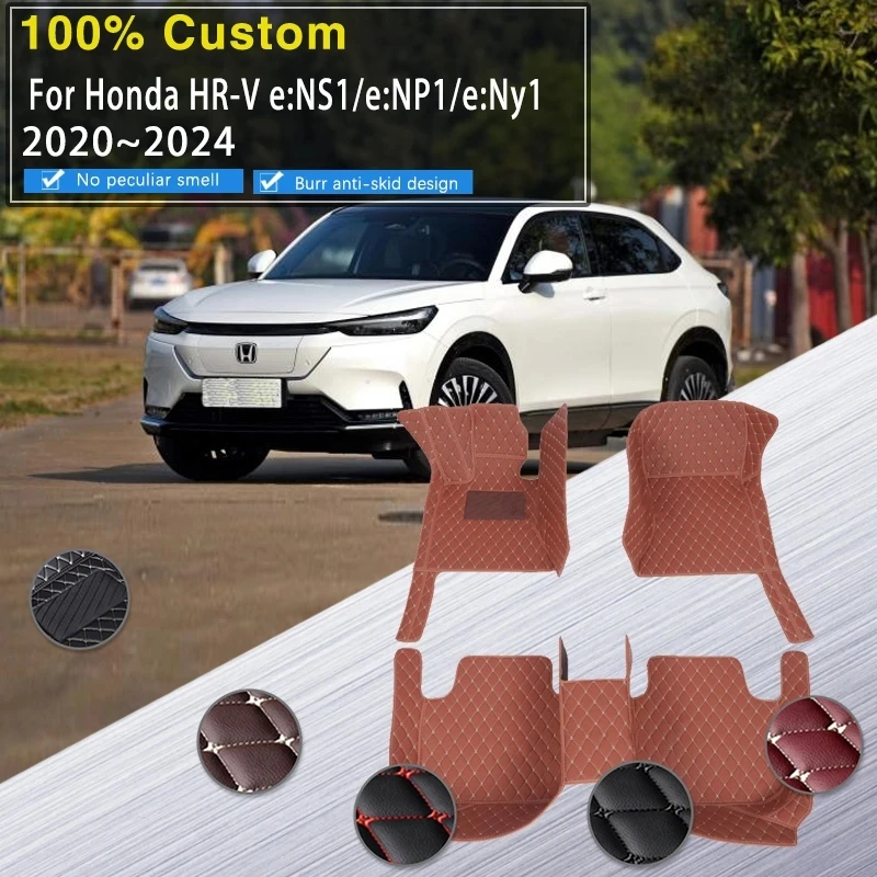 Car Floor Mat For Honda HR-V e:HEV e:NS1 e:NP1 e:Ny1 RV5 RV6 HRV Vezel 2022 2023 2024 Electric Version Car Mats Car Accessories