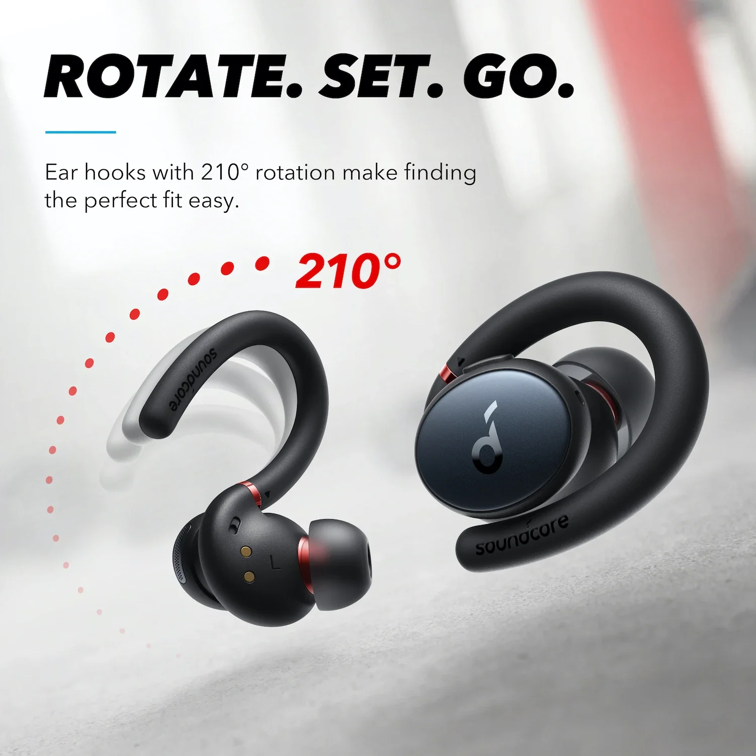 Anker Soundcore Sport X10 Bluetooth 5.2 Headphones Sports Rotating Ear Hooks Deep Bass IPX7 Waterproof Sweatproof Sport Earbuds