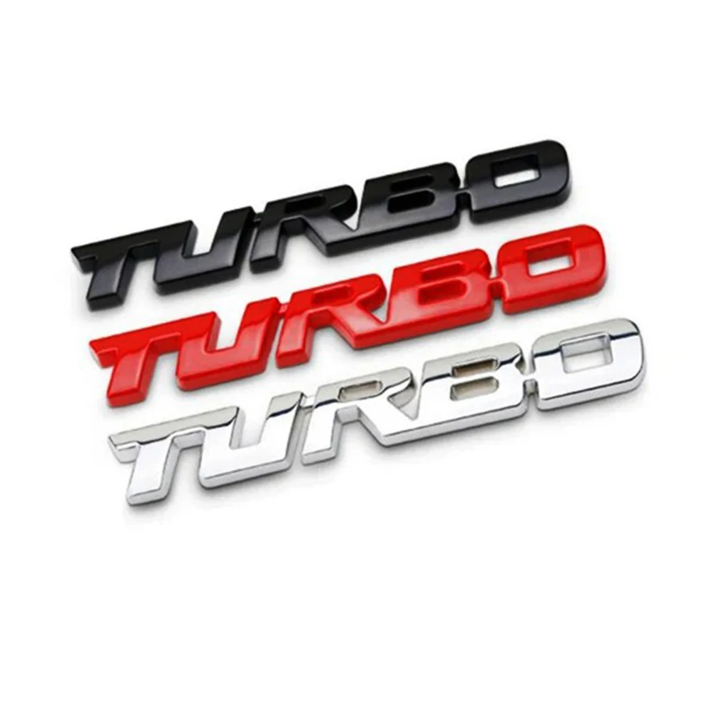 Universal Cool 3D Alloy Metal Letter Turbo Car Motorcycle Emblem Badge Sticker Decal Decor Car Body Rear Tailgate 3D Car Sticker