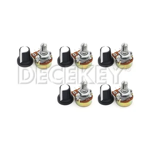 5 sets WH148 1k 10k 20k 50k 100k 500k OHM 15mm 3 conical pins conical rotary potentiometer resistor for arduino with white cap2 ag2 10 Main Sales Potentiometer 10K - №8