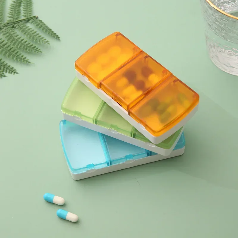 1PC Sealed 3 Grids Medicine Box Portable Health Care Storage Medicine Box Plastic Box Portable Travel Pill Container Case