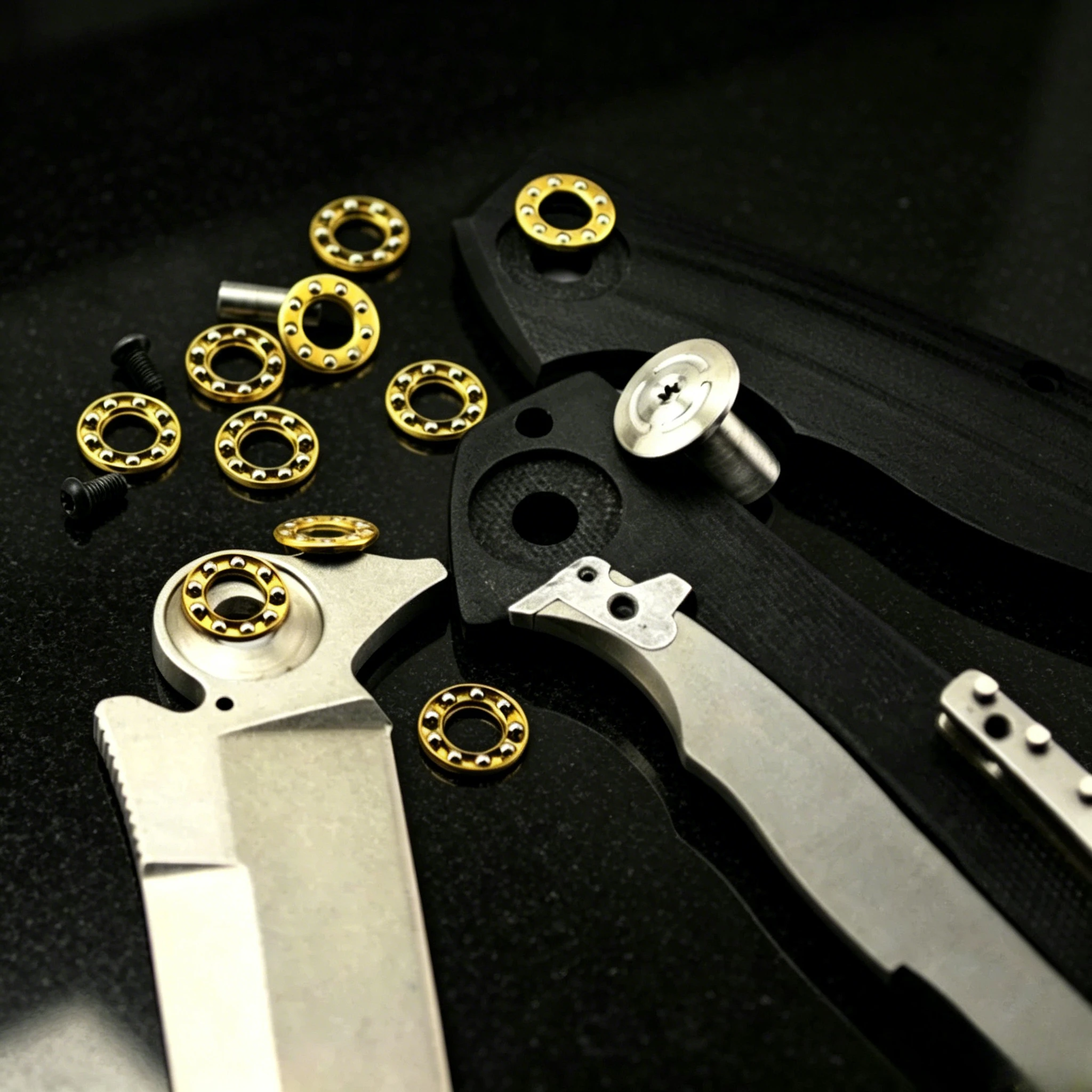 FLIPPER Steel Ball Bearing Brass Gasket Folding Knife Washer Pad Ring DIY Make Accessories Parts Screws Quick Ball-Bearing