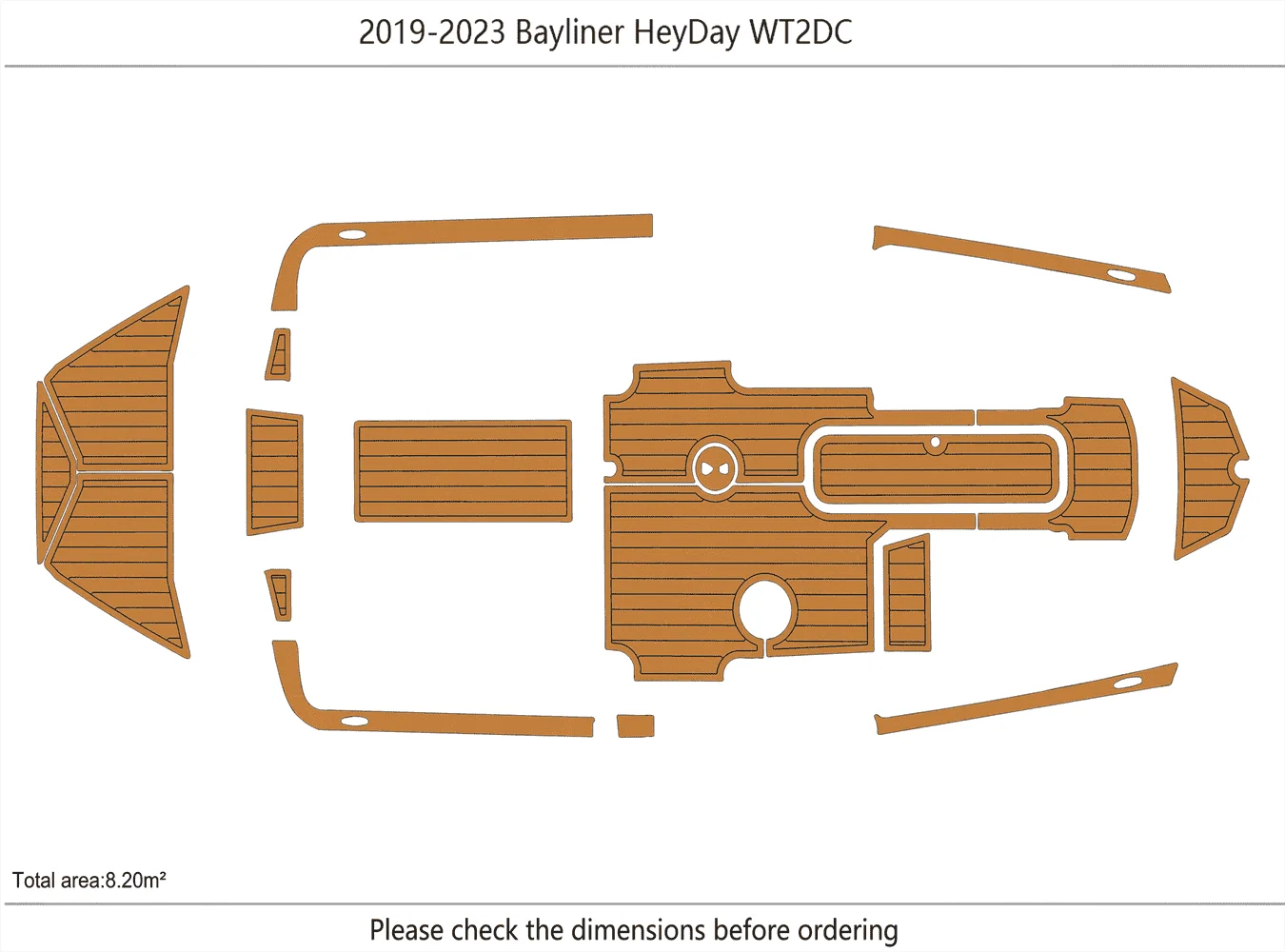 

2019-2023 Bayliner HeyDay WT2DC Cockpit Swim platform Bow 1/4"6mm EVA foam floor