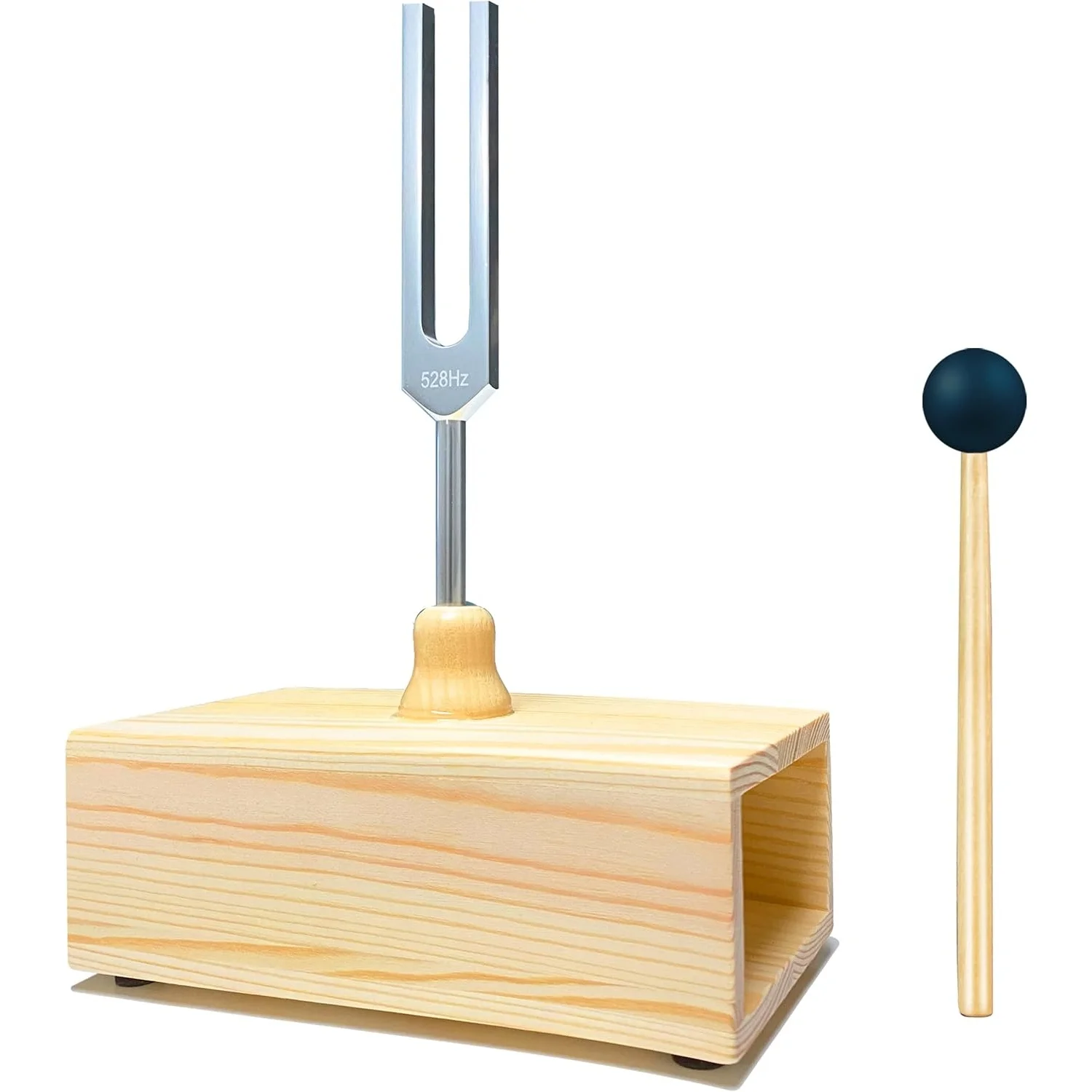 

528 Hz Tuning Fork with Resonance Box, Aluminum Alloy, Wooden Speaker, Ideal for Sound Healing, SPA Aromatherapy